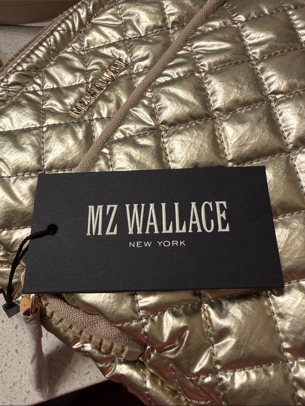 MZ Wallace Metro Crossbody bag in Platinum Metallic Gold. Size Large. Brand New. - Picture 13 of 16